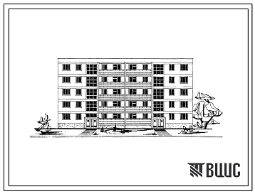 Фасады Типовой проект 102-05с/1 Пятиэтажная блок-секция двойная на 30 квартир (однокомнатных 1А-5, двухкомнатных 2Б-20, трехкомнатных 3Б-5) со стенами из блоков пильных известняков. Для строительства в районах сейсмичностью 7 баллов в Молдавской ССР