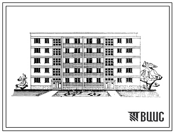 Фасады Типовой проект 102-012с/1 Пятиэтажная блок-секция двойная на 30 квартир (однокомнатных 1А-5, 1Б-5, двухкомнатных 2Б-10, трехкомнатных 3Б-10) со стенами из блоков пильных известняков. Для строительства в районах сейсмичностью 8 баллов