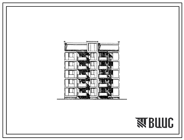 Фасады Типовой проект 172-03с.84 Блок-секция рядовая левая 5-этажная 15-квартирная 1Б-2Б-3Б. Для строительства в 3Б климатическом подрайоне Молдавской ССР сейсмичностью 7 баллов.