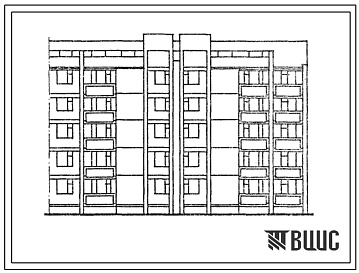 Фасады Типовой проект 102-042с.13.88 Пятиэтажная блок-секция торцевая левая на 20 квартир. Для Молдавской ССР