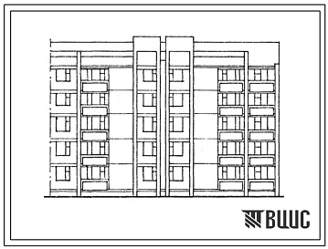 Фасады Типовой проект 102-043с.13.88 Пятиэтажная блок-секция торцевая левая на 20 квартир. Для Молдавской ССР