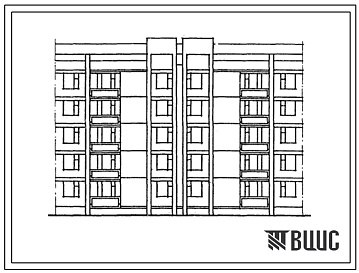 Фасады Типовой проект 102-045с.13.88 Пятиэтажная блок-секция рядовая на 20 квартир. Для Молдавской ССР
