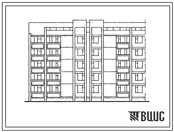 Фасады Типовой проект 102-046с.13.88 Пятиэтажная блок-секция торцевая правая на 20 квартир. Для Молдавской ССР