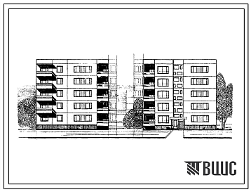 Фасады 99-014/1 Блок-секция пятиэтажная 15 квартирная торцевая левая (однокомнатных 1Б — 5, двухкомнатных 2Б — 5, трехкомнатных 3А — 5) с вариантом встроенных подсобных помещений для торговых и бытовых предприятий. Для строительства в IВ климатическом подрайоне,