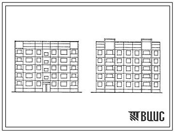 Фасады Типовой проект 90-0233.13.88 Пятиэтажная блок-секция рядовая на 20 квартир. Для Орловской области