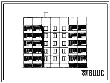 Фасады Типовой проект 121-0122.13.86 Блок-секция рядовая 5-этажная 20-квартирная 1Б-2Б-3Б-3Б широтной ориентации (для строительства в восточной зоне Оренбургской области)