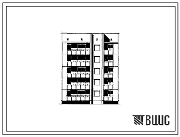 Фасады Типовой проект 132-06с/1 Пятиэтажная блок-секция на 10 квартир рядовая левая (двухкомнатных 2Б -5, трехкомнатных 3Б -5). Для строительства в IIIА, IIIБ и IIIВ климатических подрайонах сейсмичностью 7 баллов.