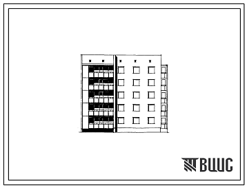 Фасады Типовой проект 132-09с/1 Пятиэтажная блок-секция на 15 квартир торцевая правая (однокомнатных 1Б — 5, двухкомнатных 2Б — 5, трехкомнатных 3Б — 5). Для строительства в IIIА, IIIБ и IIIВ климатических подрайонах сейсмичностью 7 баллов.