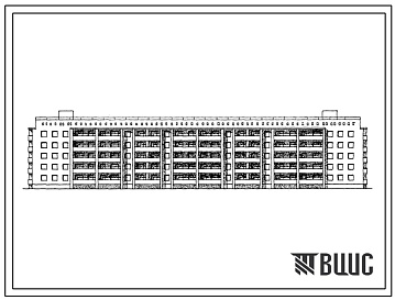 Фасады Типовой проект 114-132-12с/1 Пятиэтажный шестисекционный 70-квартирный жилой дом.