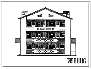 Фасады Типовой проект 63-065с.13.87 Блок-секция 3-этажная 4-квартирная 4-6 (для Азербайджанской ССР)