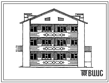 Фасады Типовой проект 63-066с.13.87 Блок-секция 3-этажная 4-квартирная 5-5 (для Азербайджанской ССР)