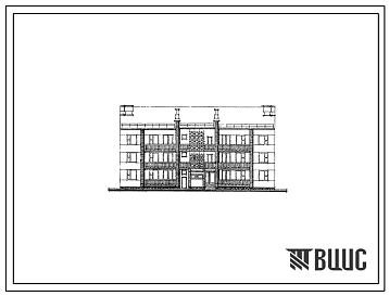 Фасады Типовой проект 89-049/1 Трехэтажная блок-секция (5) рядовая на 9 квартир (двухкомнатных 2Б-3, трехкомнатных 3Б-3, четырехкомнатных 4Б-3). Для строительства во 2В климатическом подрайоне Белорусской ССР