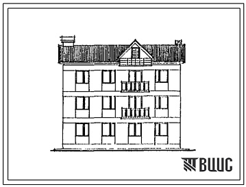 Фасады Типовой проект 123-17-148с.13.90 3-этажная блок-квартира (правый блок) с 5-комнатными квартирами 3-5-II (для республики Грузия)