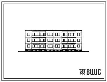 Фасады Типовой проект 141-35-7/72/1 Крупнопанельный секционный трехэтажный жилой дом на 12 квартир (двухкомнатных 2Б-6, трехкомнатных 3Б-6). Для строительства в сельской местности во 2Б-3В климатических подрайонах Литовской ССР
