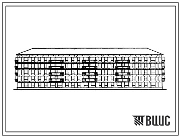 Фасады Типовой проект 1-306с-43 Пятиэтажный четырехсекционный дом на 80 квартир со стенами из крупных легкобетонных блоков для кооперативного строительства