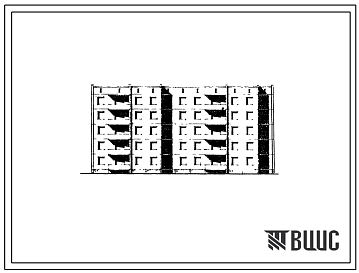 Фасады Типовой проект 97-05/1 5-этажая сдвоенная рядовая блок-секция на 30 квартир 2Б.2Б.3Б - 2Б.2Б.3Б
