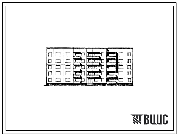 Фасады Типовой проект 97-062/1 Пятиэтажная блок-секция рядовая на 34 квартиры (однокомнатных 1А-4, двухкомнатных 2Б-15, четырехкомнатных 4А-10). Для строительства в 1В климатическом подрайоне