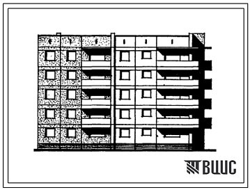 Фасады Типовой проект 97-083/1.2 Блок-секция пятиэтажная 20-квартирная угловая правая 2Б.2Б.3Б.4Б.