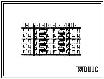 Фасады Типовой проект 114-063с/1 Блок-секция пятиэтажная двухсекционная 30-квартирная рядовая-торцовая 1Б.2Б.3Б.-1Б.2Б.3Б. (со стенами из крупных блоков).