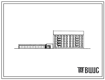 Фасады Типовой проект 114-050с/1 Блок-секция пятиэтажная двухсекционная 28-квартирная торцовая 2Б.2Б.2Б.-2Б.2Б.2Б. со встроенно-пристроенным магазином «Товары для молодежи» торговой площадью 650 м? (в конструкциях ИИС-04).