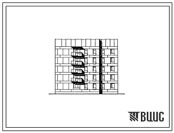 Фасады Типовой проект 174-012с.85 Блок-секция 5-этажная 1-секционная 15-квартирная угловая левая 1Б.3А.4Б