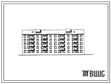 Фасады Типовой проект 114-026с.85 Пятиэтажная блок-секция двухсекционная рядовая торцевая на 40 квартир