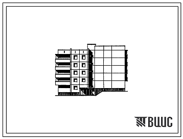 Фасады Типовой проект 97-0229.86 Пятиэтажная блок-секция на 20 квартир для сложного рельефа