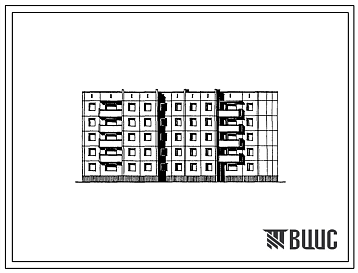 Фасады Типовой проект 97-0230.86 Пятиэтажная блок-секция поворотная на 29 квартир