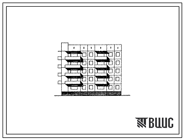 Фасады Типовой проект 97-0232.86 Пятиэтажная блок-секция угловая левая на 20 квартир с наружными стенами из ячеистого бетона