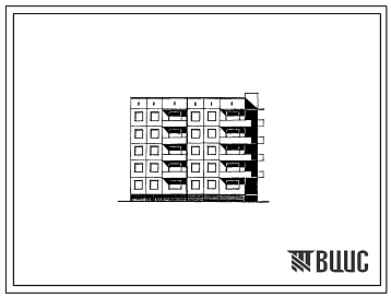 Фасады Типовой проект 97-0233.86 Пятиэтажная блок-секция угловая правая на 20 квартир с наружными стенами из ячеистого бетона