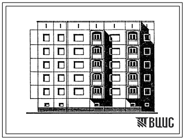 Фасады Типовой проект 97-0295м.86 Блок-секция 5-этажная 19-квартирная угловая-левая 1Б-1Б-3Б-4Б