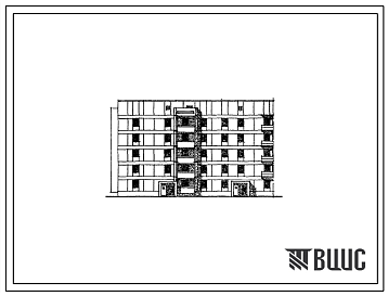Фасады Типовой проект 159-02СП/1 Пятиэтажная блок-секция из кирпичных блоков индустриального изготовления 1Б.2Б.2Б.-2Б.4Б.торцевая левая.