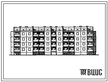 Фасады Типовой проект 151-94-182.13.89 Дом 4-этажный, 48-квартирный для малосемейных (для строительства в УССР)