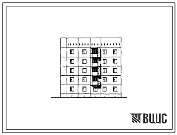 Фасады Типовой проект 148-045сп.85 Пятиэтажная блок-секция торцевая левая на 15 квартир