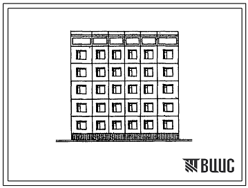 Фасады Типовой проект 76-0107с.13.88 Пятиэтажная блок-секция рядовая на 10 квартир. Для городов Ургенч, Гулистан, Карши