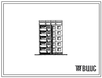 Фасады Типовой проект 76-0110с.13.88 Пятиэтажная блок-секция рядовая на 10 квартир. Для городов Ургенч, Гулистан, Карши