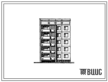 Фасады Типовой проект 76-0111с.13.88  Пятиэтажная блок-секция торцевая левая на 10 квартир. Для городов Ургенч, Гулистан, Карши