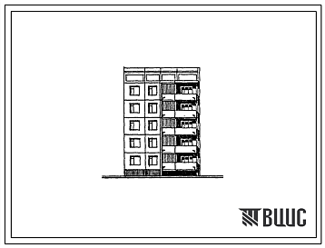 Фасады Типовой проект 76-0114с.13.88 Пятиэтажная блок-секция правая на 10 квартир. Для городов Ургенч, Гулистан, Карши