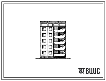Фасады Типовой проект 76-0115с.13.88 Пятиэтажная блок-секция торцевая левая а 10 квартир. Для городов Ургенч, Гулистан, Карши
