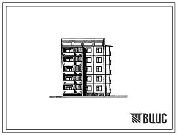 Фасады Типовой проект 76-0116с.13.88 Пятиэтажная блок-секция торцевая правая на 15 квартир. Для городов Ургенч, Гулистан, Карши