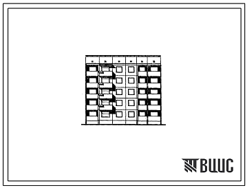 Фасады Типовой проект 94-07/1 Блок-секция 5-этажная 15-квартирная рядовая левая, с торцевыми окончаниями 2Б-3А-3Б