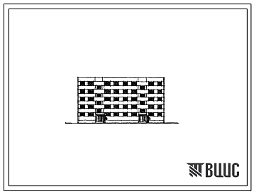 Фасады Типовой проект 111-133-7 Пятиэтажный жилой дом для малосемейных на 40 квартир (однокомнатных 1А-20, 1Б-10, двухкомнатных 2Б-10). Для строительства во 2 климатическом районе Эстонской ССР