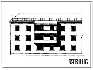 Фасады Типовой проект 52-0210с Трехэтажная блок-секция торцевая левая на 6 квартир (четырехкомнатных 4Б-3, пятикомнатных 5Б-3). Для строительства в районах с сейсмичностью 7 и 8 баллов. Для строительства во 2В, 3В климатических подрайонах Казахской ССР