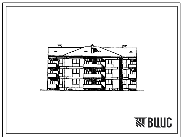 Фасады Типовой проект 81-016.13.88 Трехэтажная блок-секция рядовая с торцевыми окончаниями на 12 квартир. Для Калининграда и Калининградской области