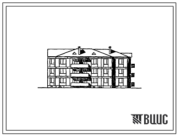Фасады Типовой проект 81-018.13.88 Трехэтажная блок-секция угловая правая на 15 квартир. Для Калининграда и Калининградской области