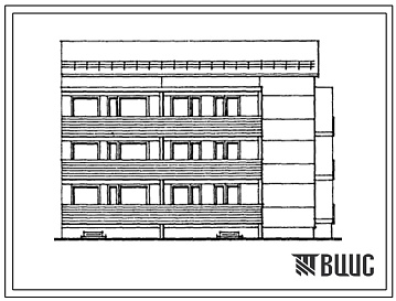 Фасады Типовой проект 104-078.13.88 Трехэтажная блок-секция полносборная торцевая на 6 квартир. Для Латвийской ССР