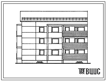 Фасады Типовой проект 104-080.13.88 Трехэтажная блок-секция полносборная торцевая на 9 квартир. Для Латвийской ССР