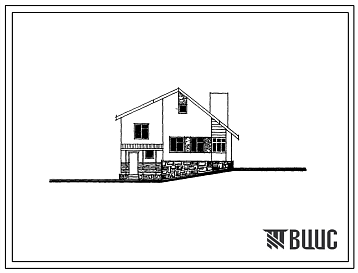 Фасады Типовой проект 144-24-128/1.2 Одноквартирный четырехкомнатный жилой дом на рельефе. Для индивидуальных застройщиков южных районов Украинской ССР.