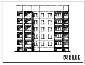 Фасады Типовой проект 93-042/1.2 Блок-секция пятиэтажная 20-квартирная рядовая-торцовая 1Б.2Б.3Б.3Б.
