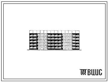 Фасады Типовой проект 121.1-092.83 Пятиэтажная блок-секция рядовая с торцевыми окончаниями на 40 квартир. Для строительства в городах Псков, Тольятти и Московской области